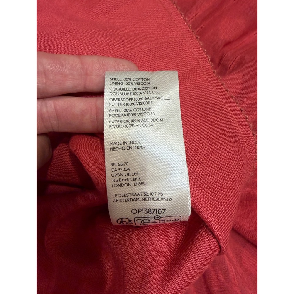 Anthropologie Smocked Ruffle Sleeve Dobby Maxi Dress Red 1X Plus NWT - Picture 9 of 11